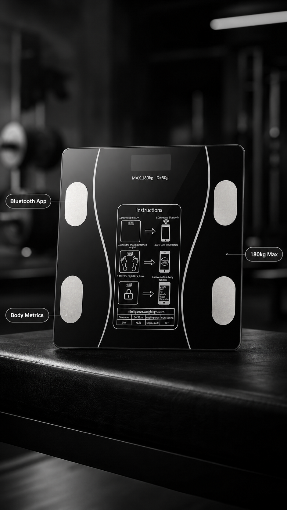 Balanza Digital con Bluetooth FitAura